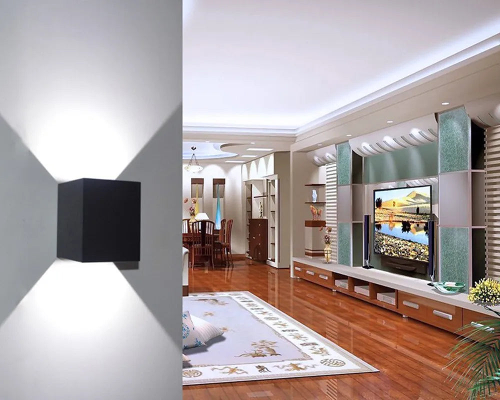 6W 12W Waterproof AC85-265V Surface Mounted LED Wall Light Modern Nordic Luminaire Indoor Wall Lamps Living Room Porch Outdoor