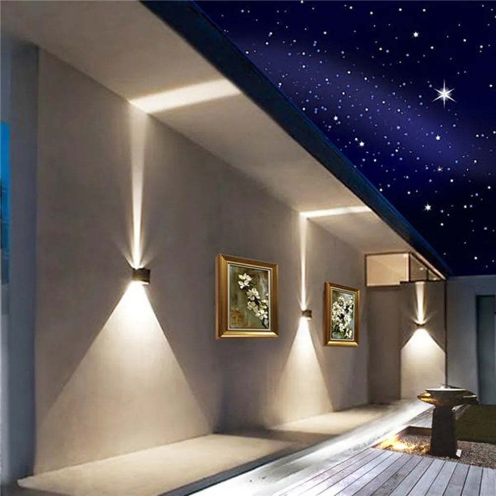 6W 12W Waterproof AC85-265V Surface Mounted LED Wall Light Modern Nordic Luminaire Indoor Wall Lamps Living Room Porch Outdoor