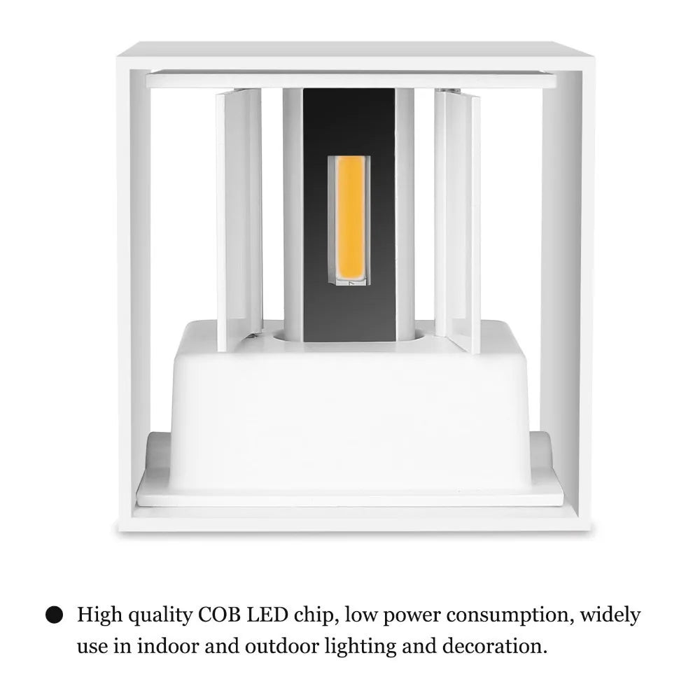 6W 12W Waterproof AC85-265V Surface Mounted LED Wall Light Modern Nordic Luminaire Indoor Wall Lamps Living Room Porch Outdoor